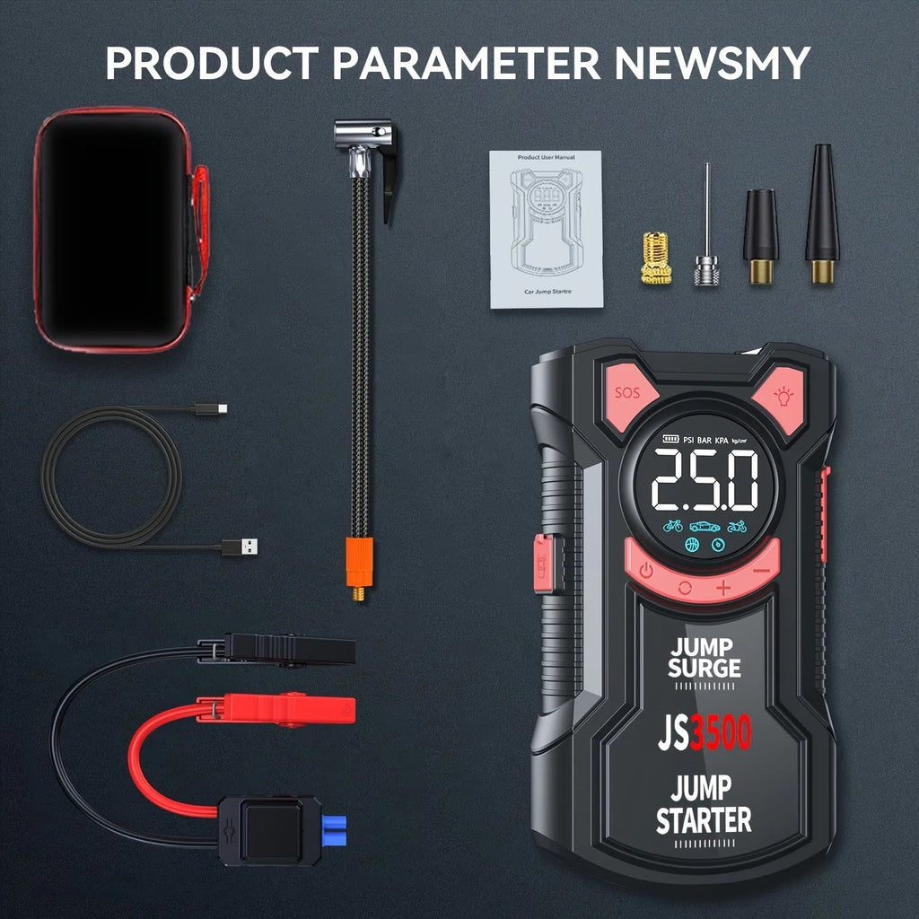 5-in-1 Portable Jump Starter & Tire Inflator 16 000mah Emergency Kit - product image 6