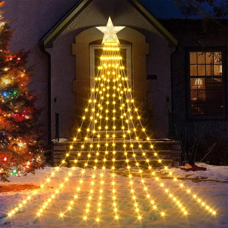 Christmas Tree Waterfall Lights Fairy String for Home Decor - product image 6