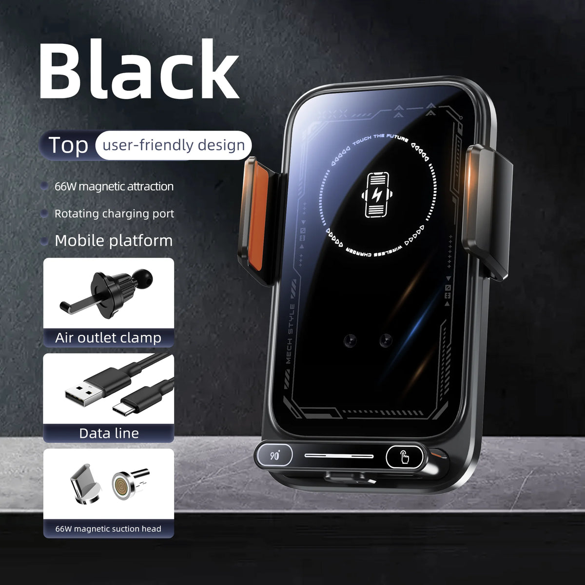 Car Phone Charger Holder 15w Wireless & Wired Auto Sensing - product image 7
