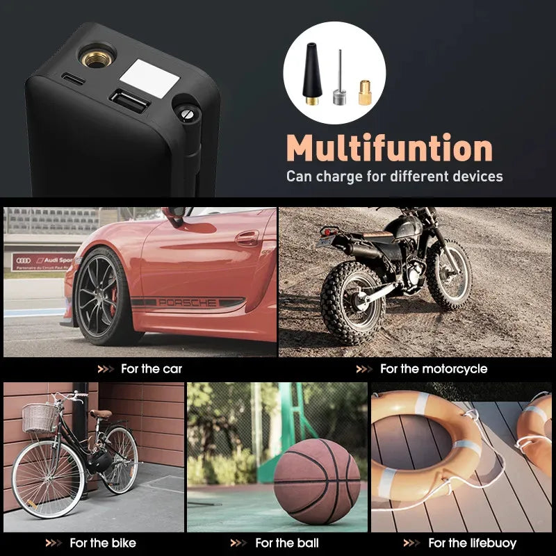 Rechargeable Air Pump Tire Inflator Portable Compressor Digital - product image 3