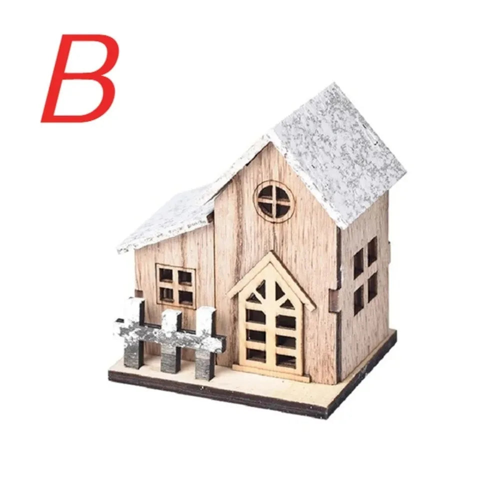 Christmas LED Light Wooden House Luminous Cabin Holiday Decor - product image 7