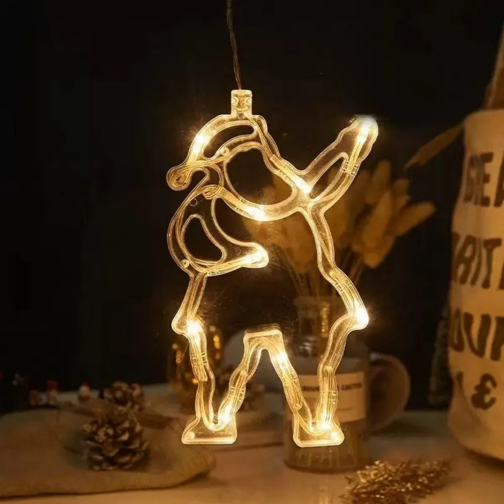 Christmas LED Window Hanging Decor Star & Santa Fairy Lights - product image 26