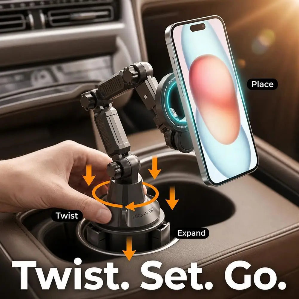 Car Cup Holder Phone Mount Magnetic Long Arm Cell for 360 Rotatable - product image 5