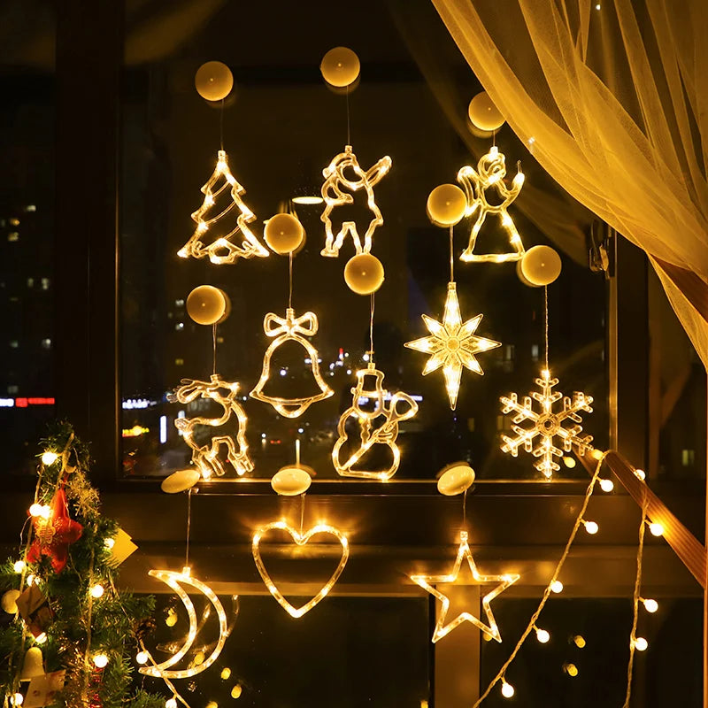 Christmas Ornament Hanging LED Lights Warm Window & Bedroom Decor - product image 3