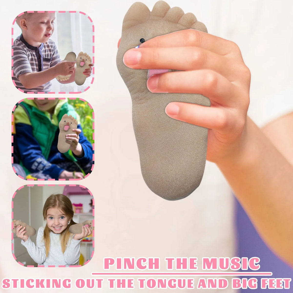 Squishy Toy Fun Fidget Foot Shape Tongue Out Stress Relief Sensory - product image 3