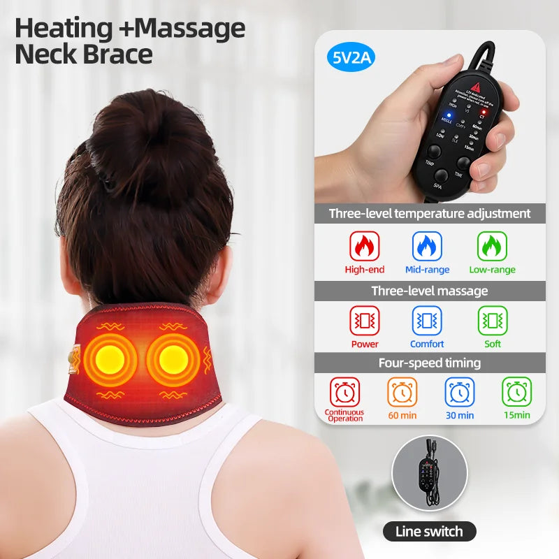Electric Heated Neck Support Vibration Massager Hot Compress - product image 4