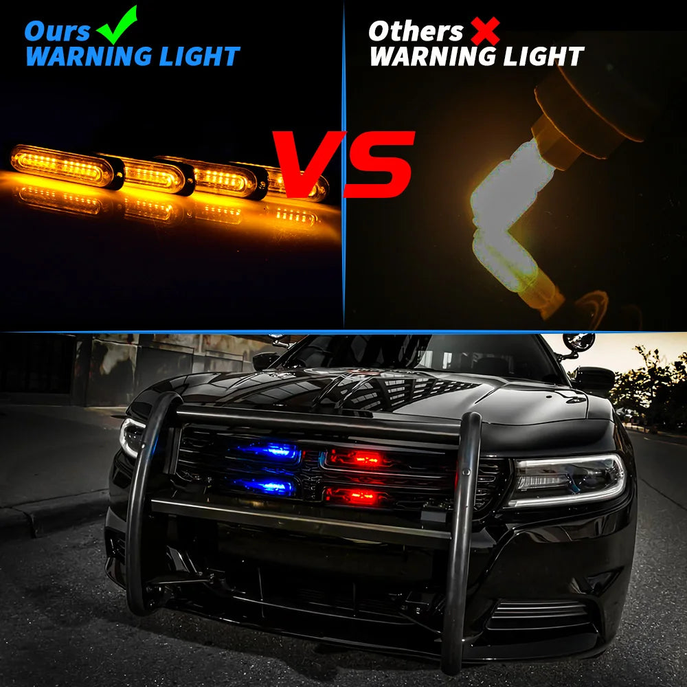4 LED Warning Use Car Strobe Light Vehicle Front Grille Emergency - image 9