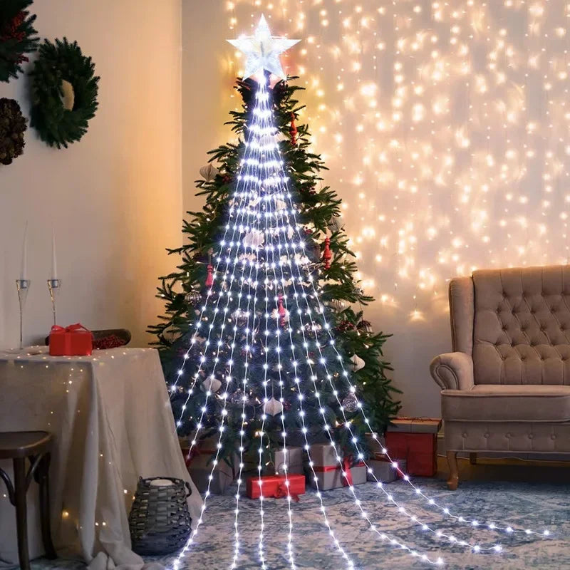 Christmas Tree Waterfall Lights Fairy String for Home Decor - product image 9
