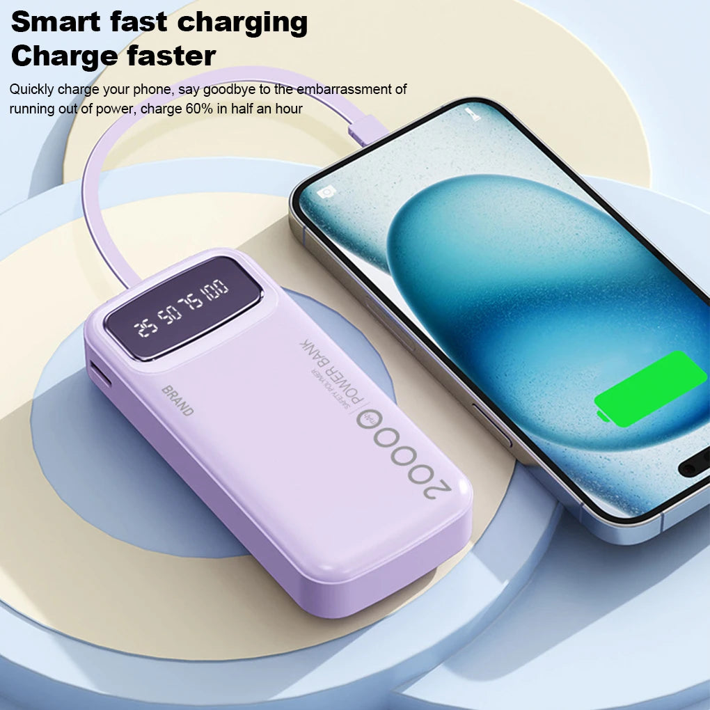 10000mah Power Bank Built-in Type-c Cable & Digital Display - product image 2
