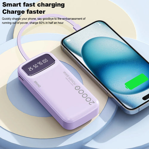 10000mah Power Bank Built-in Type-c Cable & Digital Display - product image 2
