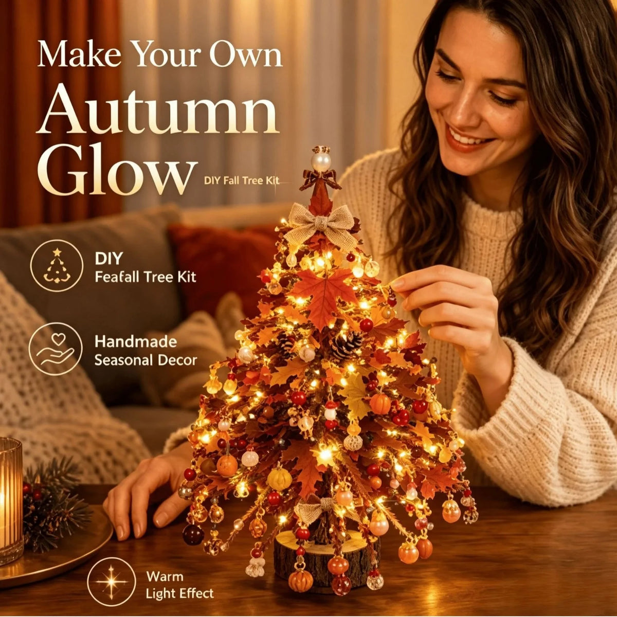 DIY Beaded Christmas Tree Kit Crystal Bead Craft Set with LED Lights - product image 16