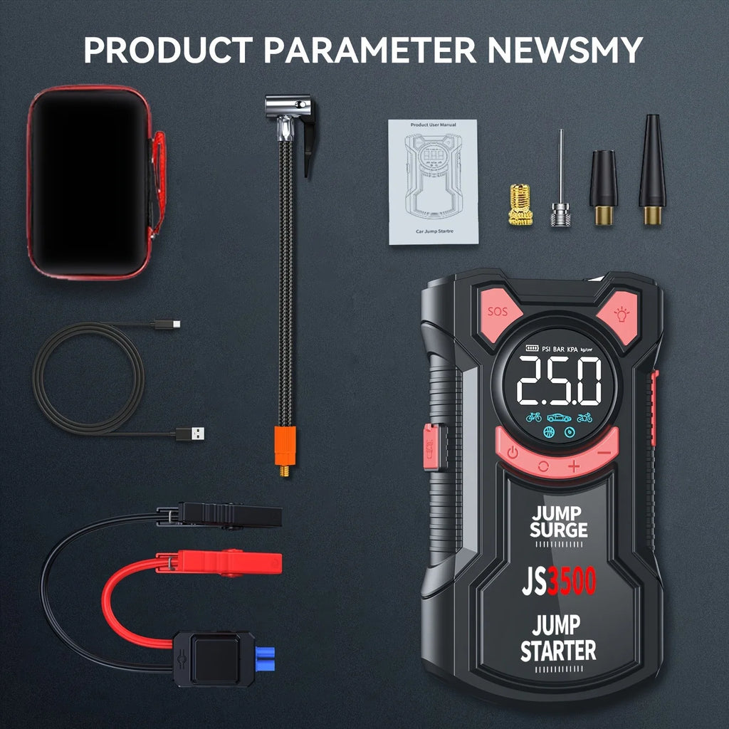 5-in-1 Emergency Jump Starter & Tire Inflator
