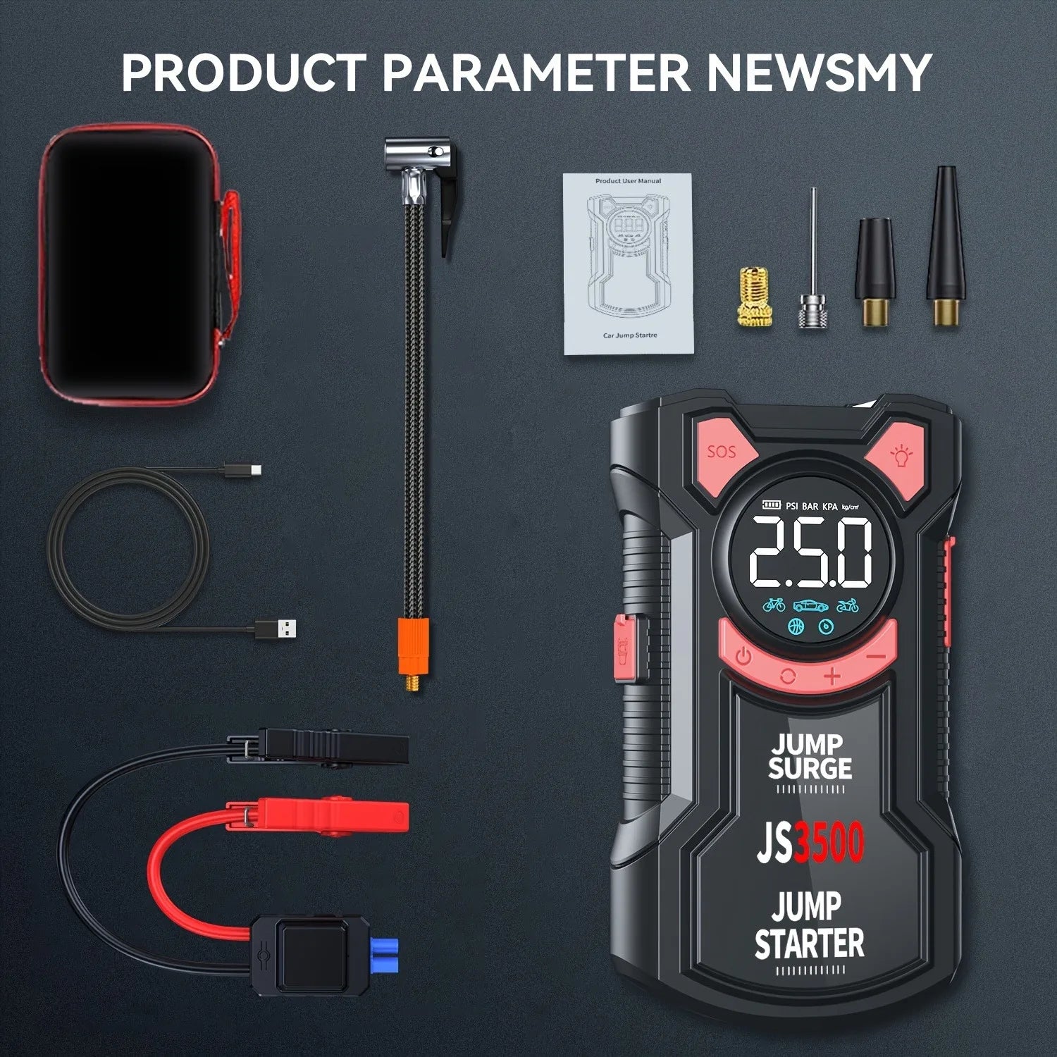 5-in-1 Emergency Jump Starter & Tire Inflator