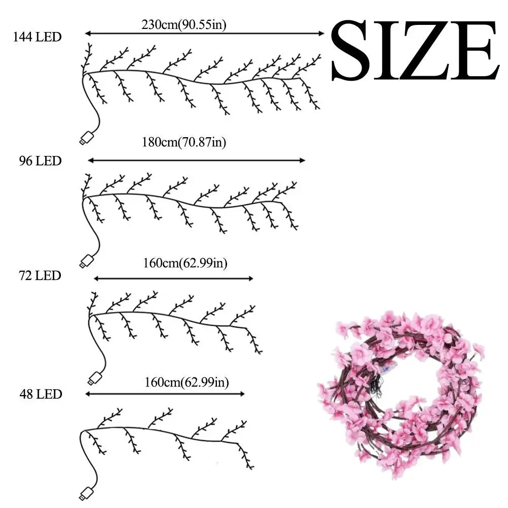 Cherry LED Tree Branch Lights Blossom Willow Vine Garland Decor - product image 7