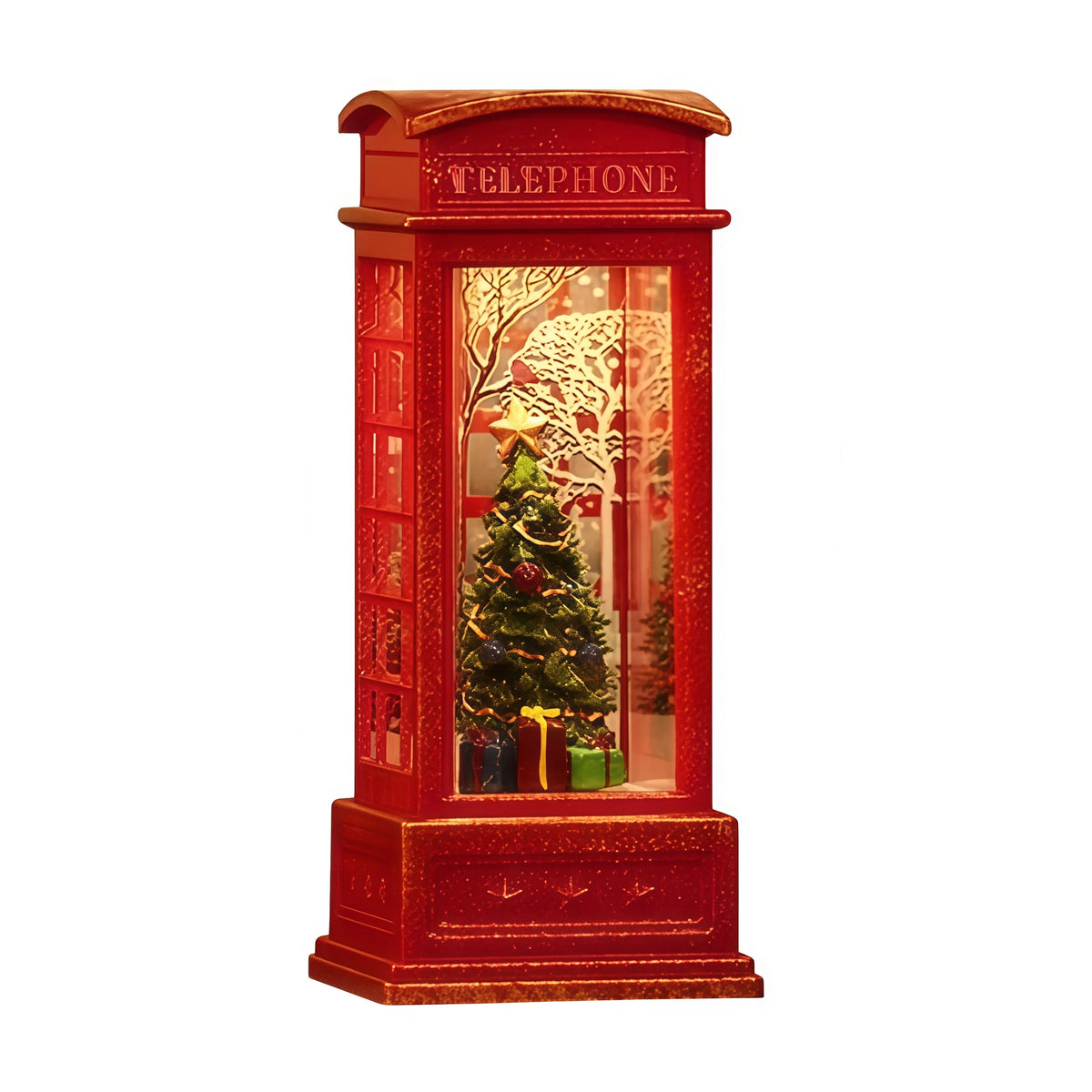 Christmas Telephone Booth Night Light Retro Santa & Snowman Decor - product image 21