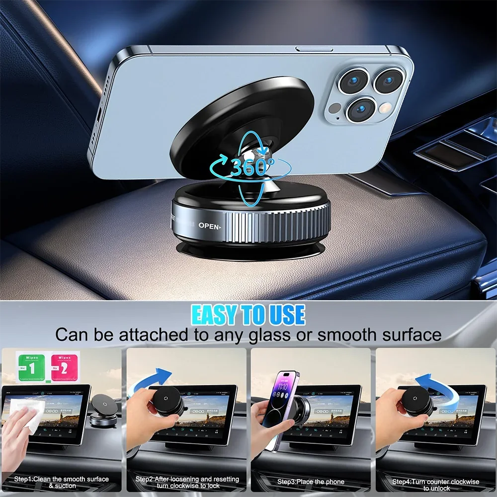 Phone Mount Vacuum Magnetic Holder for Car 360 Adjustable Magnet - product image 3