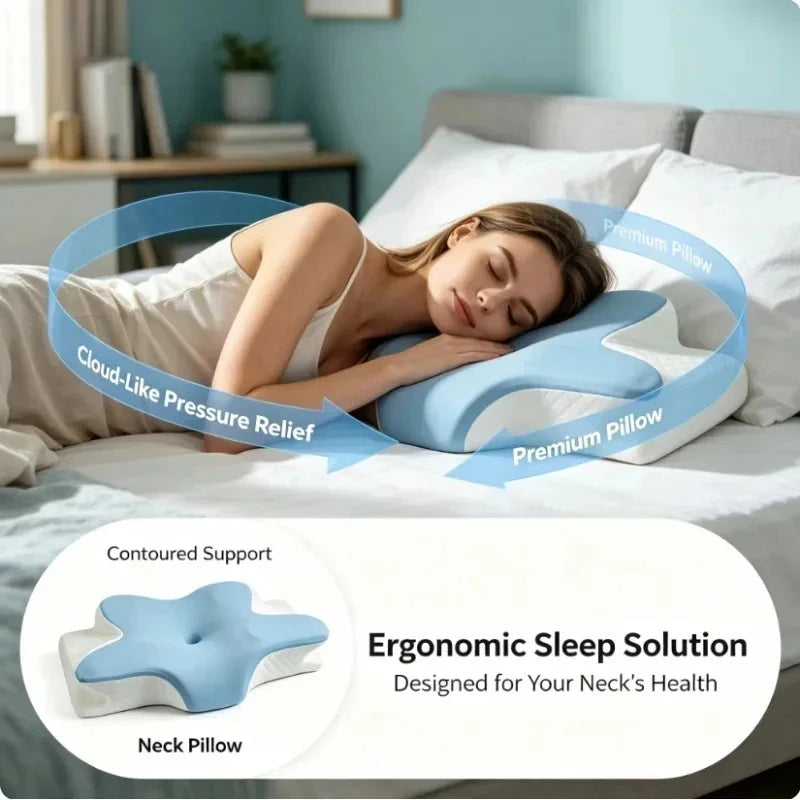 Breathable Cooling Memory Foam Cervical Bed Pillow Summer - product image 3