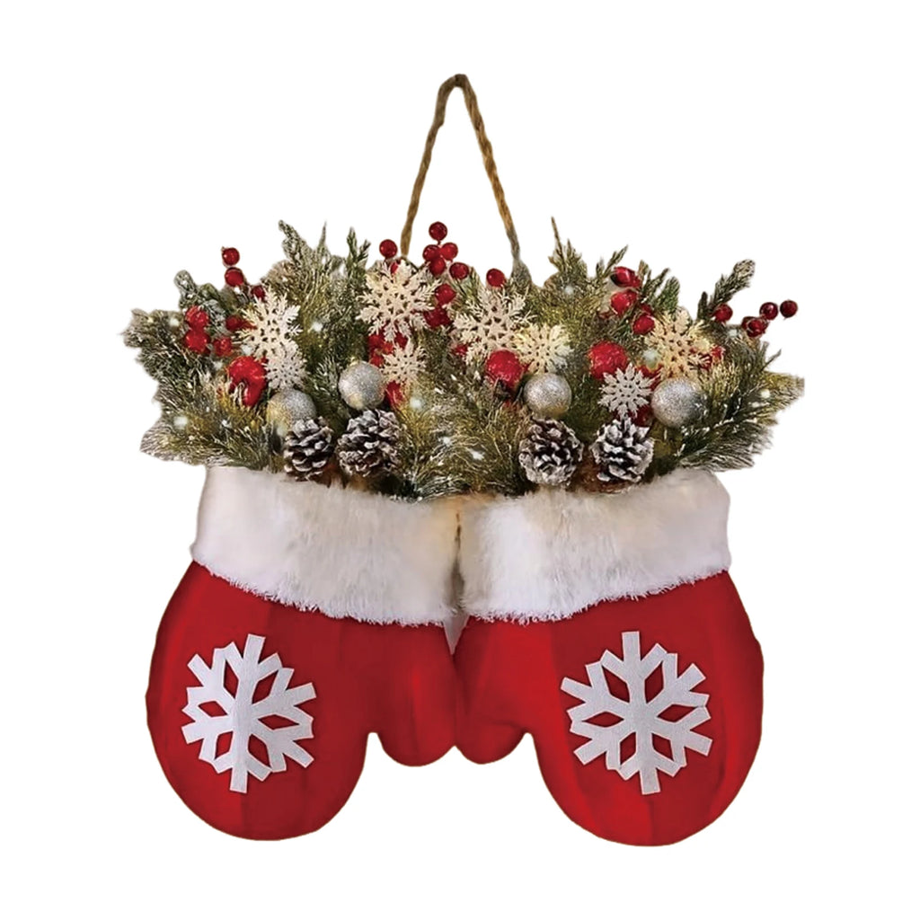 Christmas Gloves Wreath with Light Festive Hanging Wall Decor - product image 11