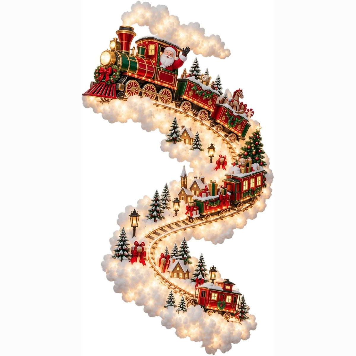 Santa Sleigh & Reindeer LED Christmas Wall Light