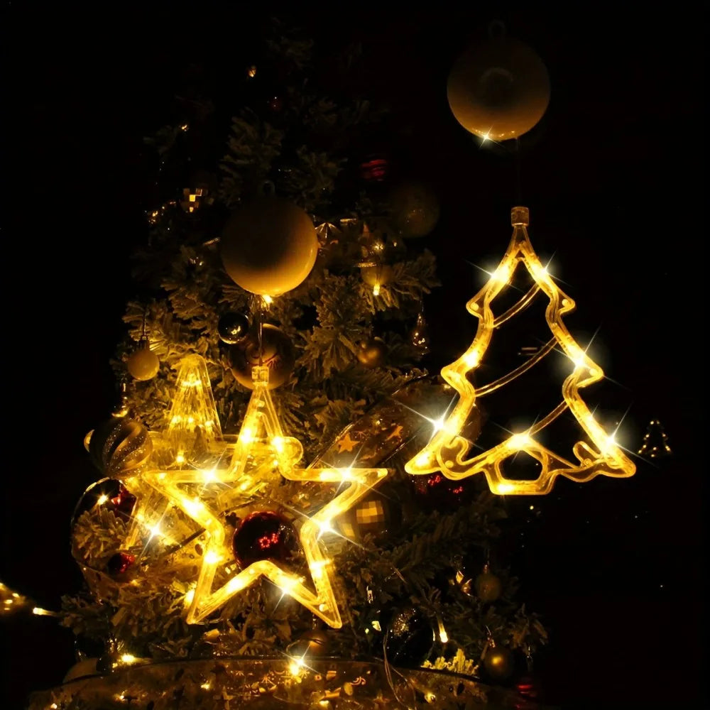 Christmas LED Window Hanging Decor Star & Santa Fairy Lights - product image 4