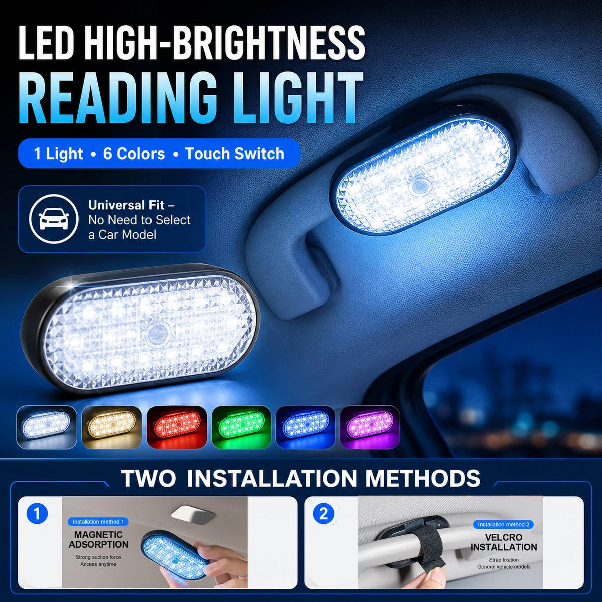 Car LED Lights Interior USB Rechargeable Atmosphere Reading Light - product image 1