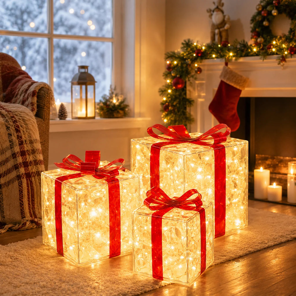 Christmas Lights Gift Box 3pcs LED Presents with 8 Modes - product image 4
