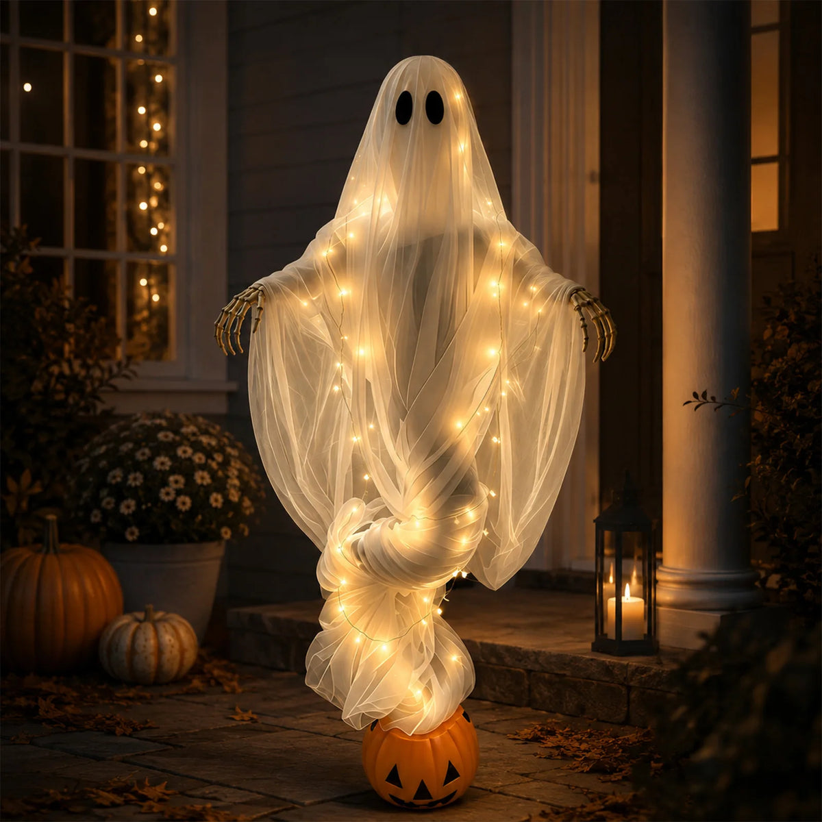 Halloween Pumpkin and Ghost Ambient Lights Outdoor Yard Decor Garden - image 4