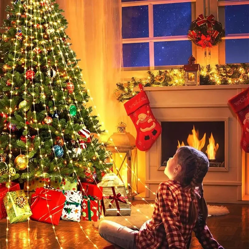 Christmas Tree Waterfall Lights Fairy String for Home Decor - product image 2