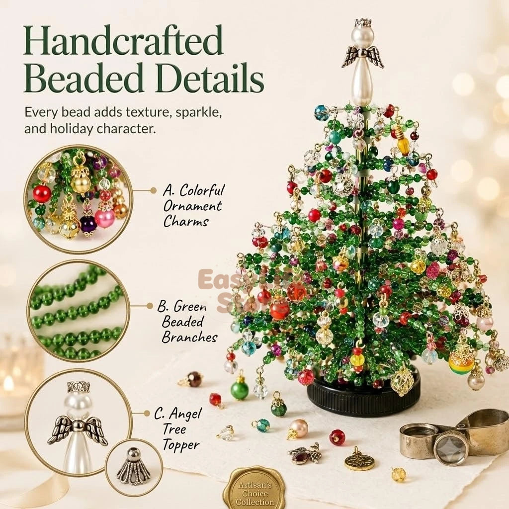 DIY Beaded Christmas Tree Kit Crystal Bead Craft Set with LED Lights - product image 5