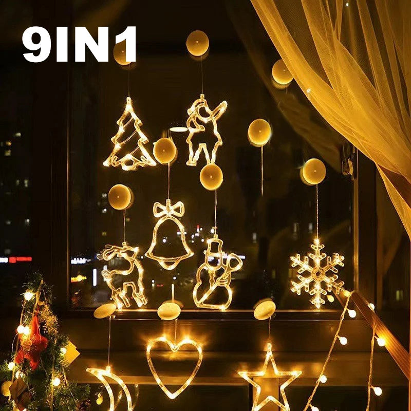 Christmas LED Light Snowflake Santa Hanging Sucker Lamp Window Decor - product image 20