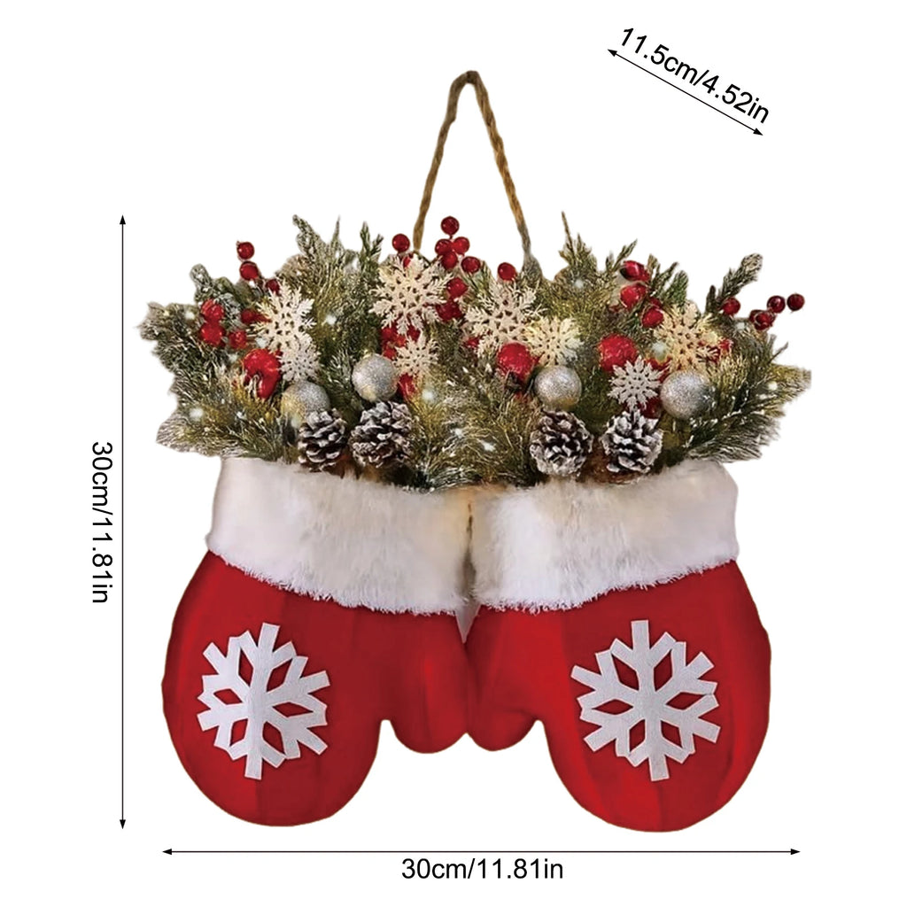 Christmas Gloves Wreath with Light Festive Hanging Wall Decor - product image 5