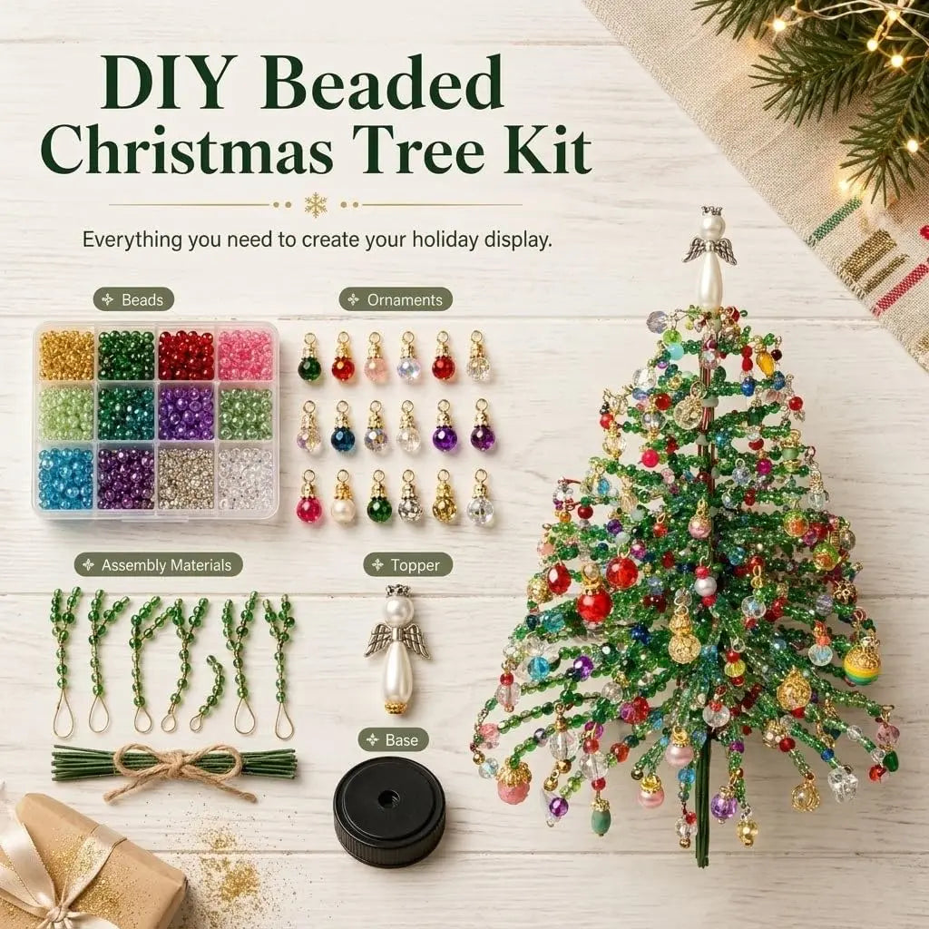 DIY Beaded Christmas Tree Kit Crystal Bead Craft Set with LED Lights - product image 20