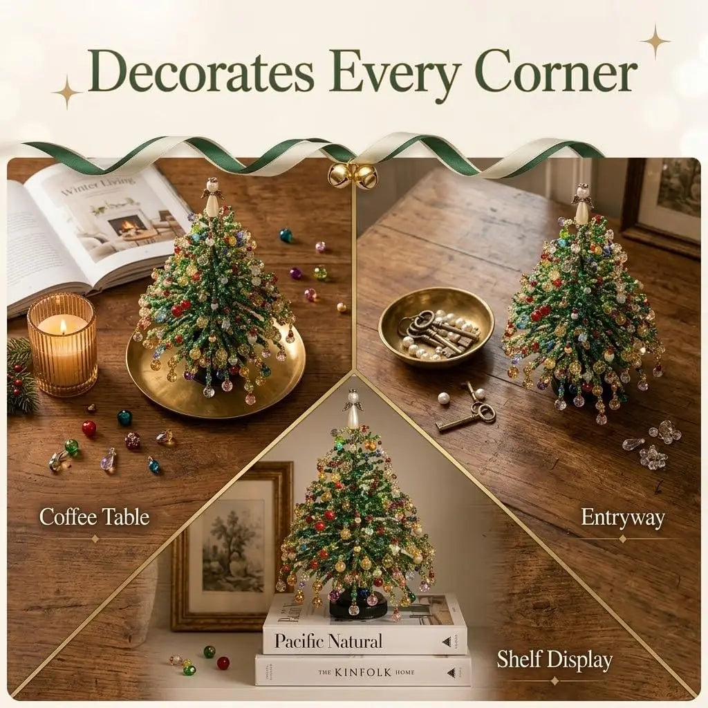 DIY Beaded Christmas Tree Kit Crystal Bead Craft Set with LED Lights - product image 23