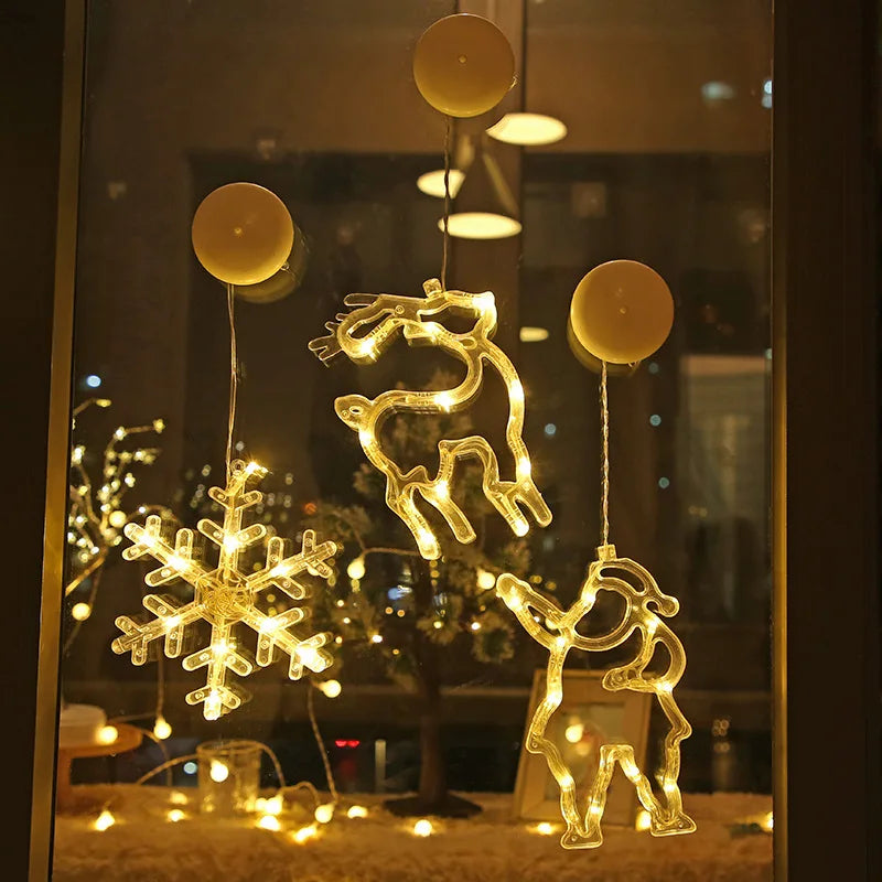 Christmas Ornament Hanging LED Lights Warm Window & Bedroom Decor - product image 5