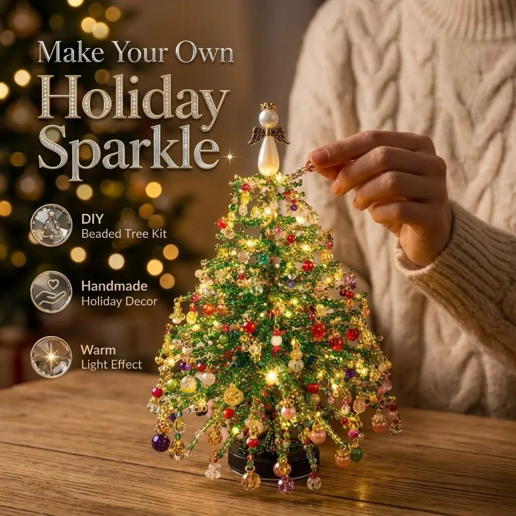 DIY Beaded Christmas Tree Kit Crystal Bead Craft Set with LED Lights - product image 19