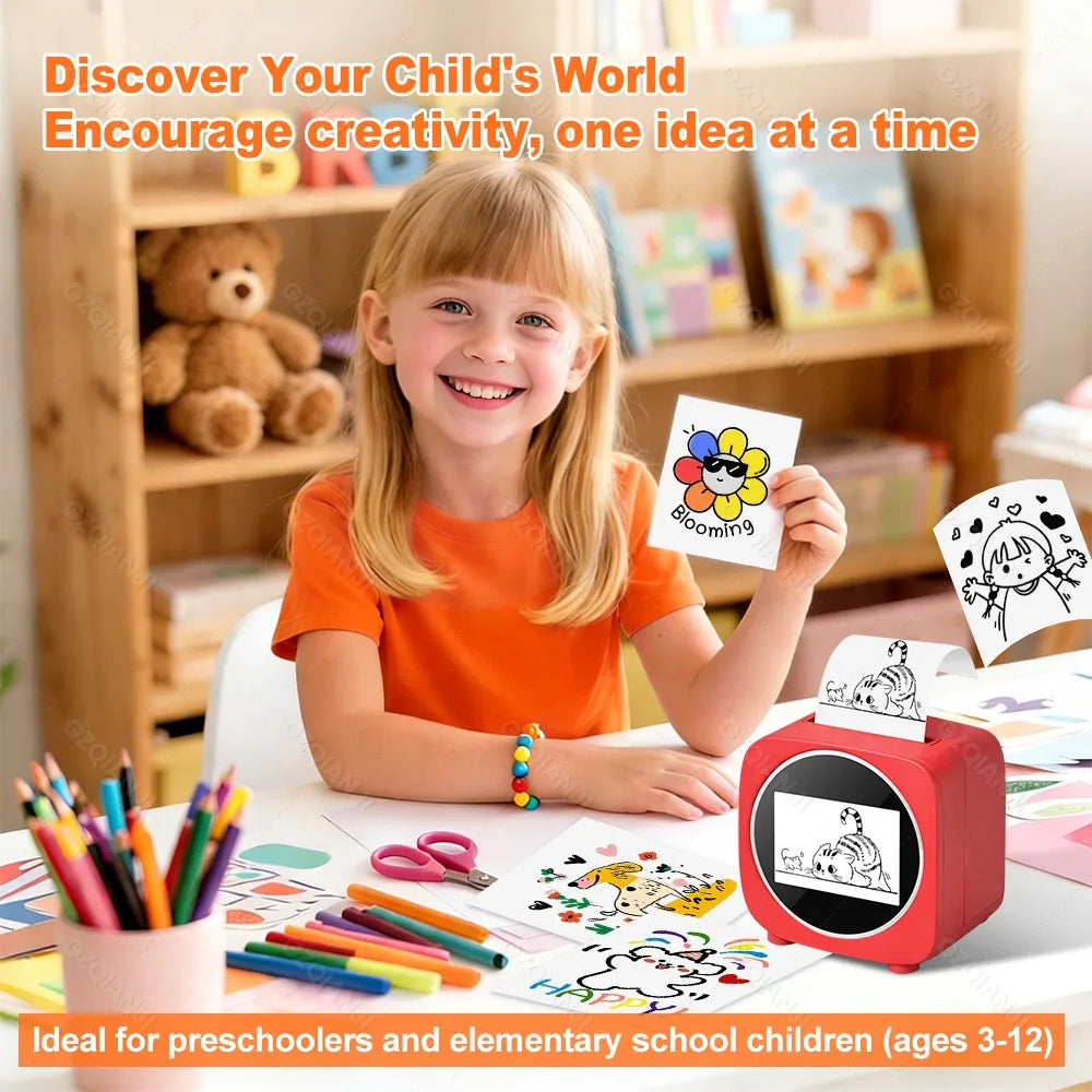 AI Voice-Powered Portable Thermal Sticker Printer with HD Screen