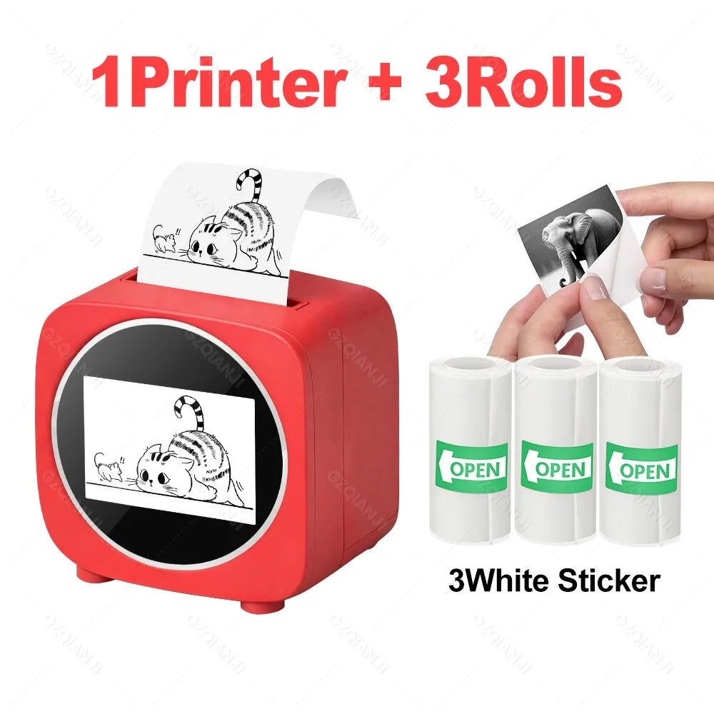 AI Voice-Powered Portable Thermal Sticker Printer with HD Screen