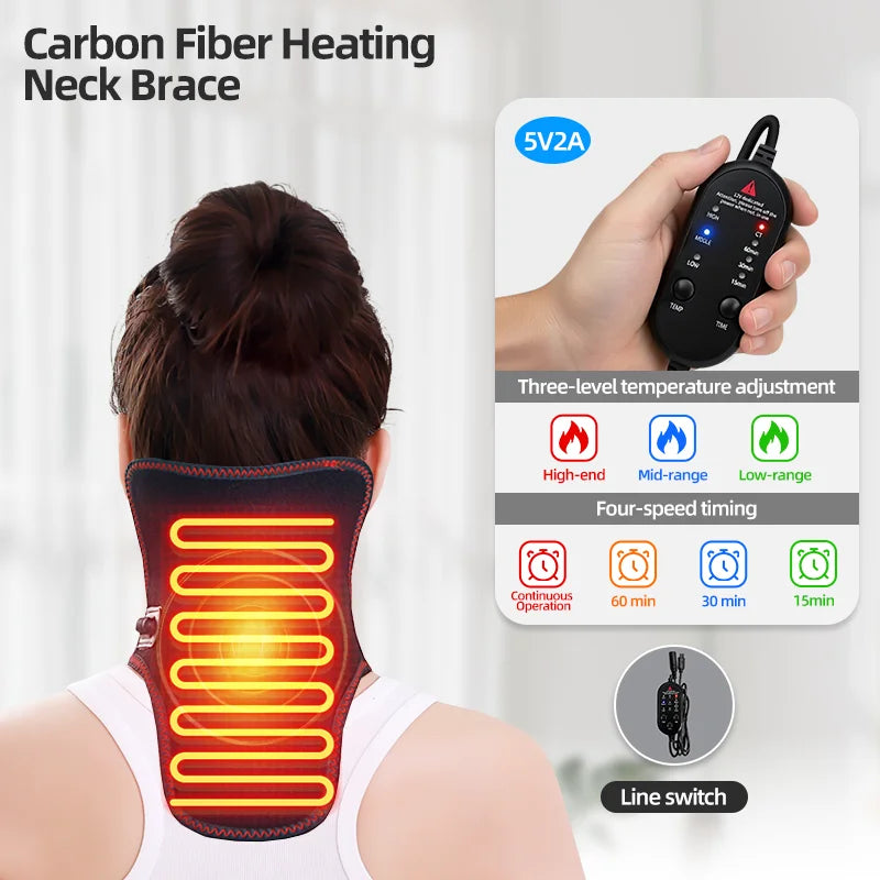 Electric Heated Neck Support Vibration Massager Hot Compress - product image 5
