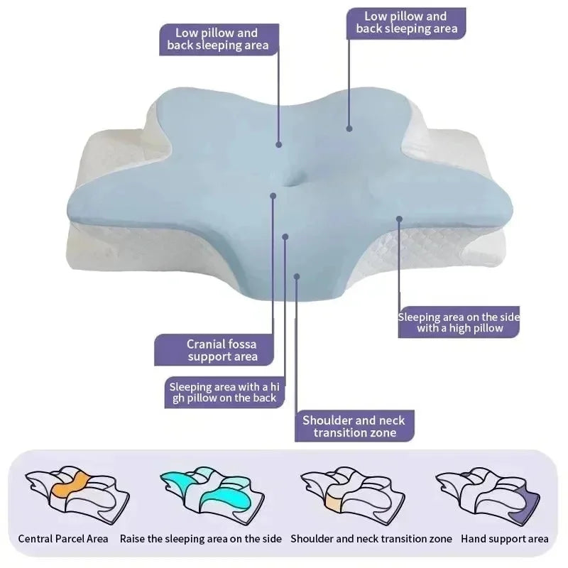 Breathable Cooling Memory Foam Cervical Bed Pillow Summer - product image 4