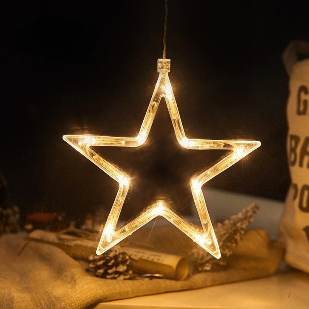 Christmas LED Window Hanging Decor Star & Santa Fairy Lights - product image 27
