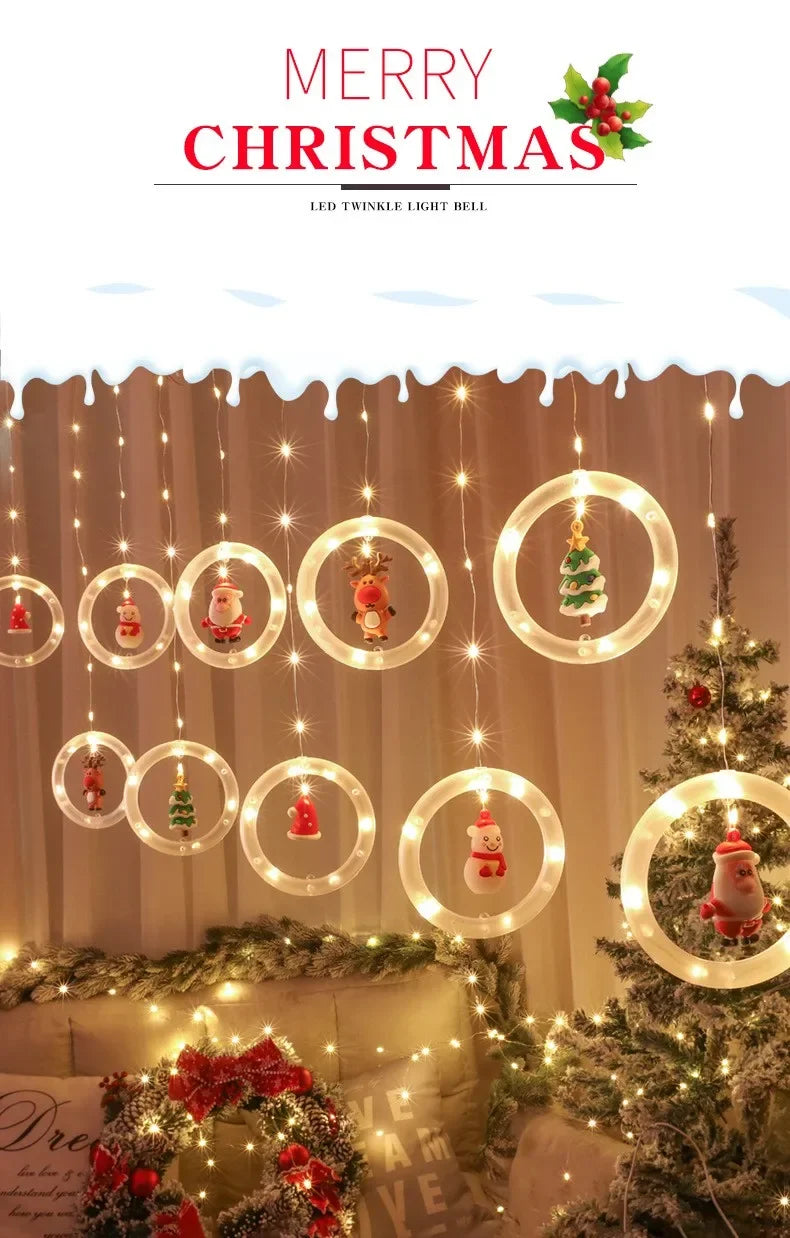 Christmas LED Strip Lights USB Curtain Garland for Room Decor - product image 6