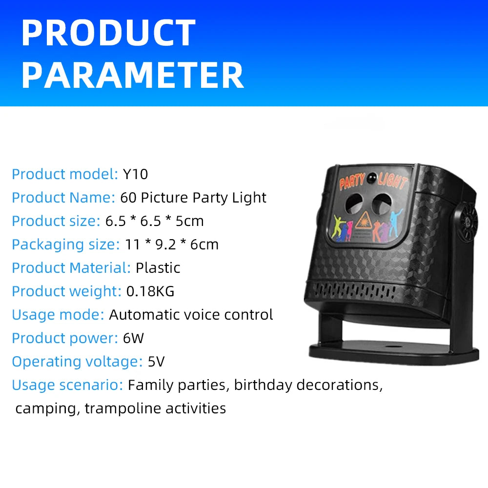 Mini 60 Patterns Projector Party Effect Lights Dj Disco Lamp - product image 14