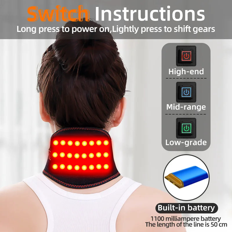 Electric Heated Neck Support Vibration Massager Hot Compress - product image 3