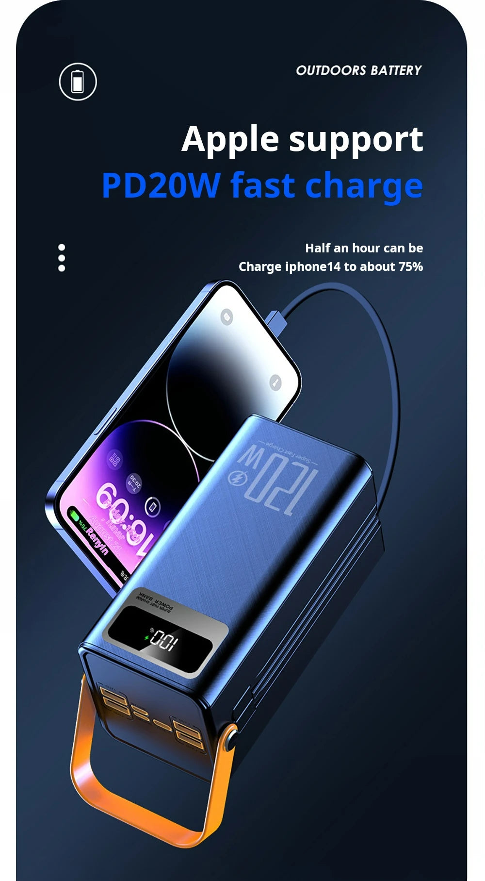 120w Fast Charging Power Bank 30000mah Portable Station - product image 12