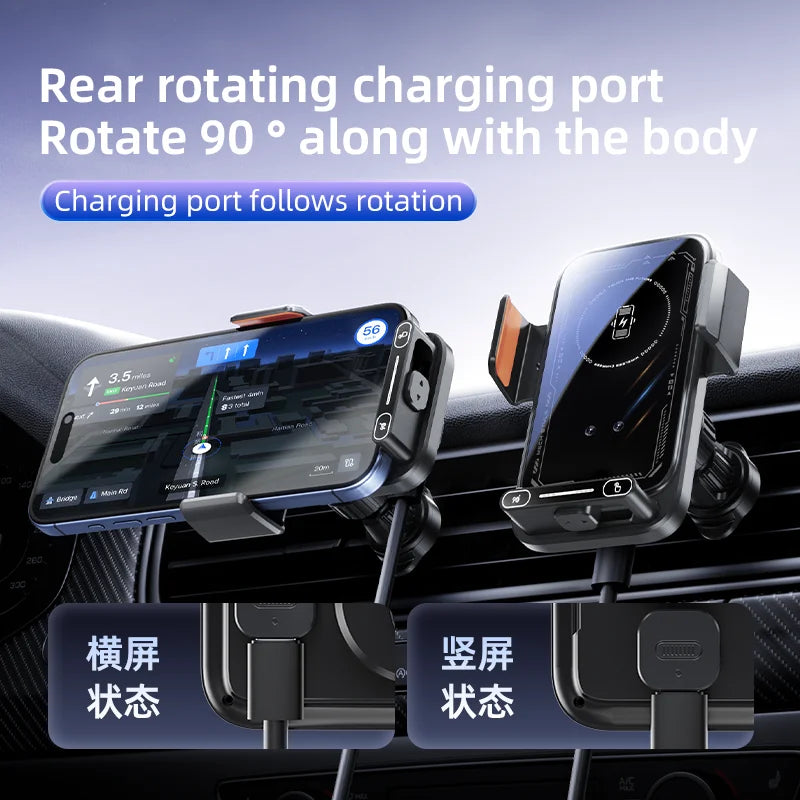 Car Phone Charger Holder 15w Wireless & Wired Auto Sensing - product image 5