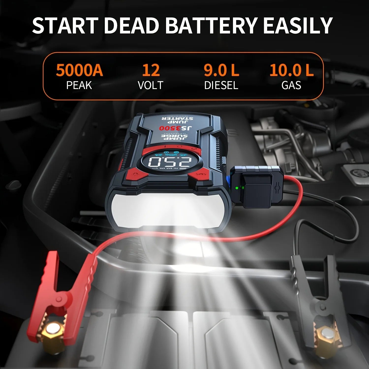 5-in-1 Emergency Jump Starter & Tire Inflator