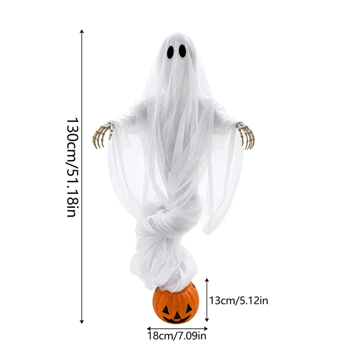 Halloween Pumpkin and Ghost Ambient Lights Outdoor Yard Decor Garden - image 2