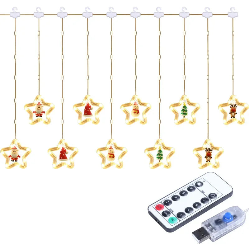 Christmas LED Strip Lights USB Curtain Garland for Room Decor - product image 11
