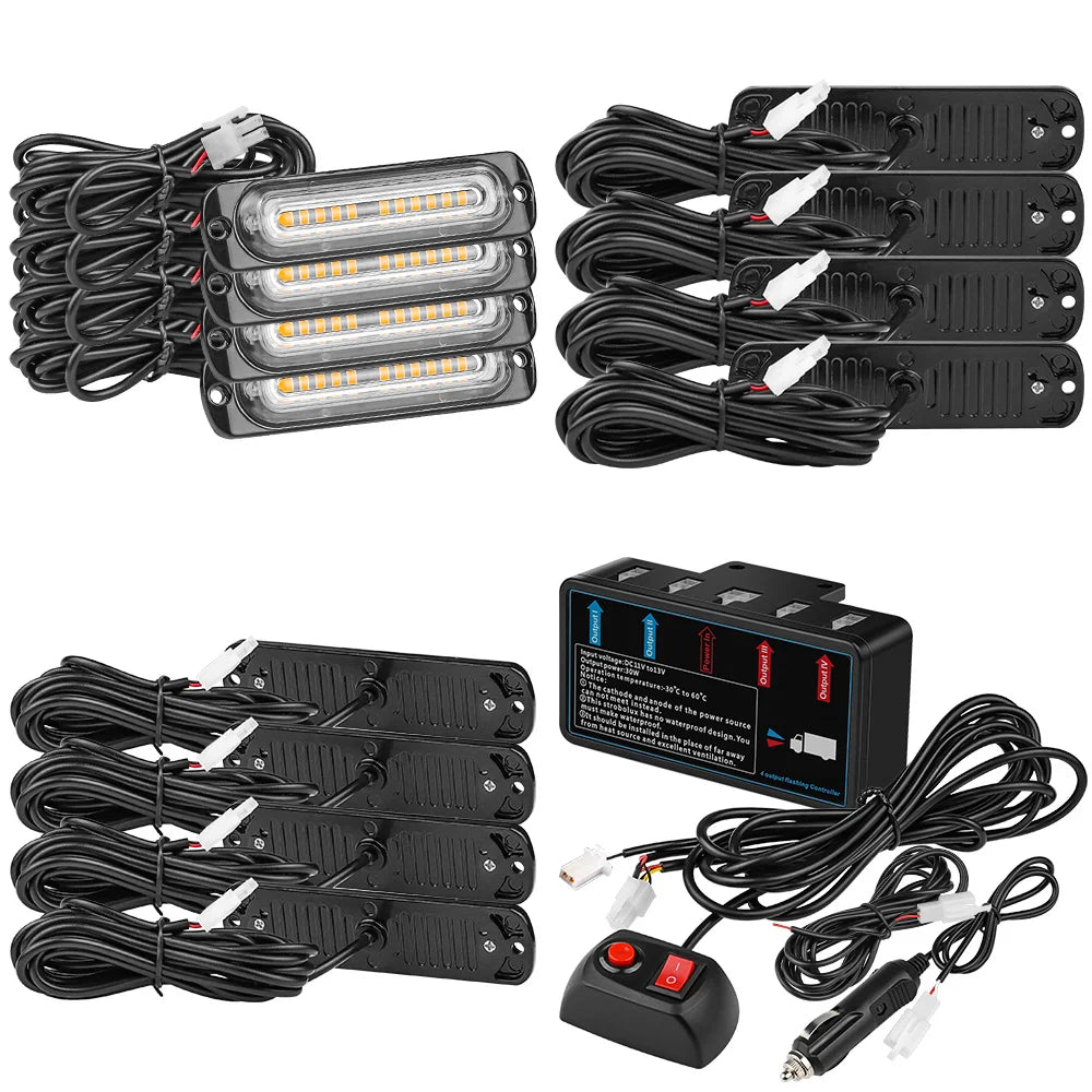 4 LED Warning Use Car Strobe Light Vehicle Front Grille Emergency - image 14