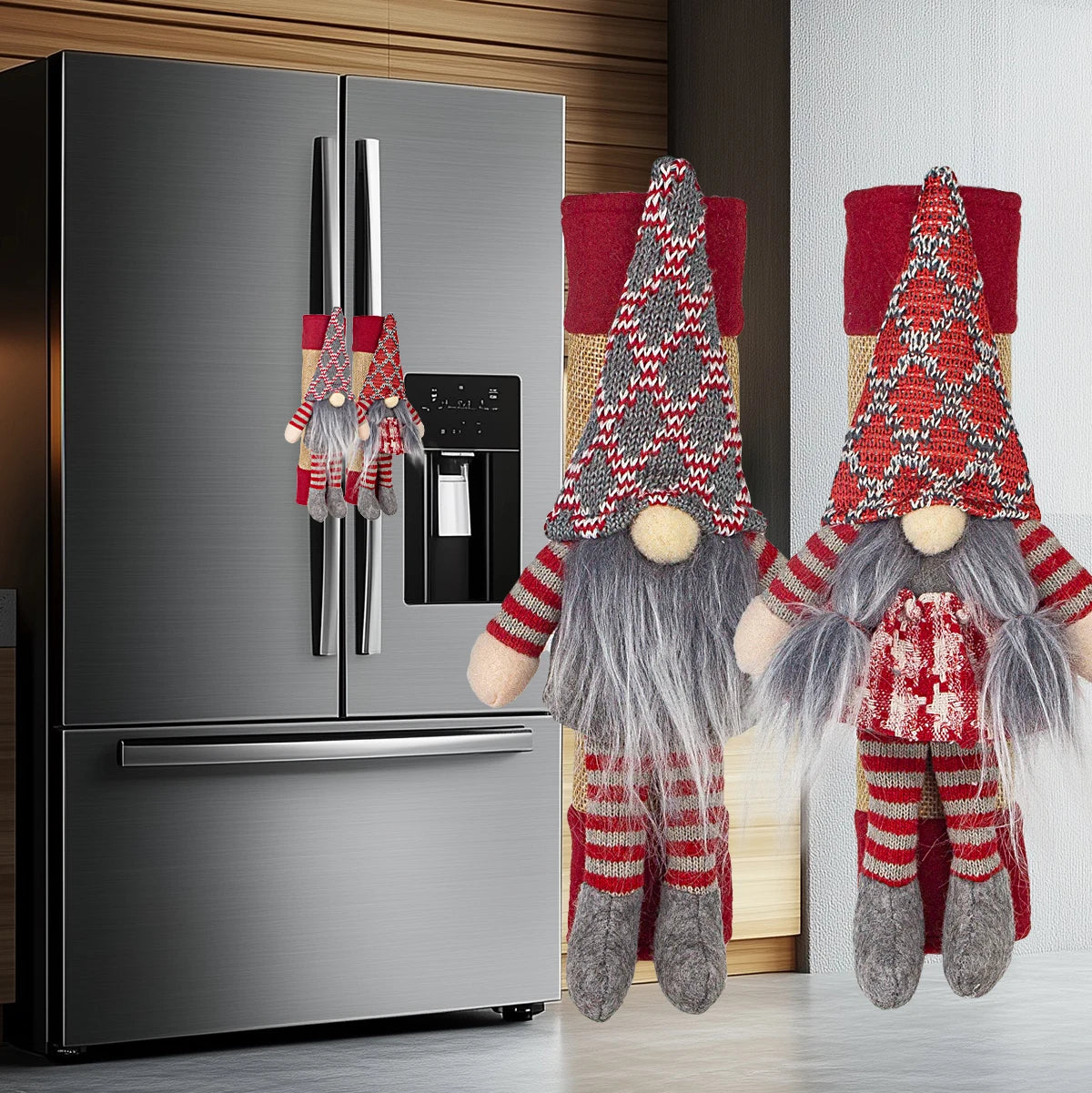 Christmas Gnome Appliance Handle Covers